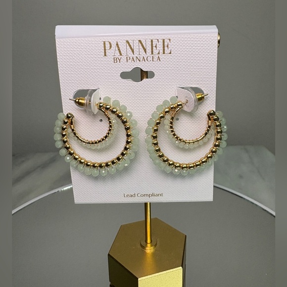 PANNEE by Panacea Jewelry - PANNEE Crescent Beaded Earrings NWT